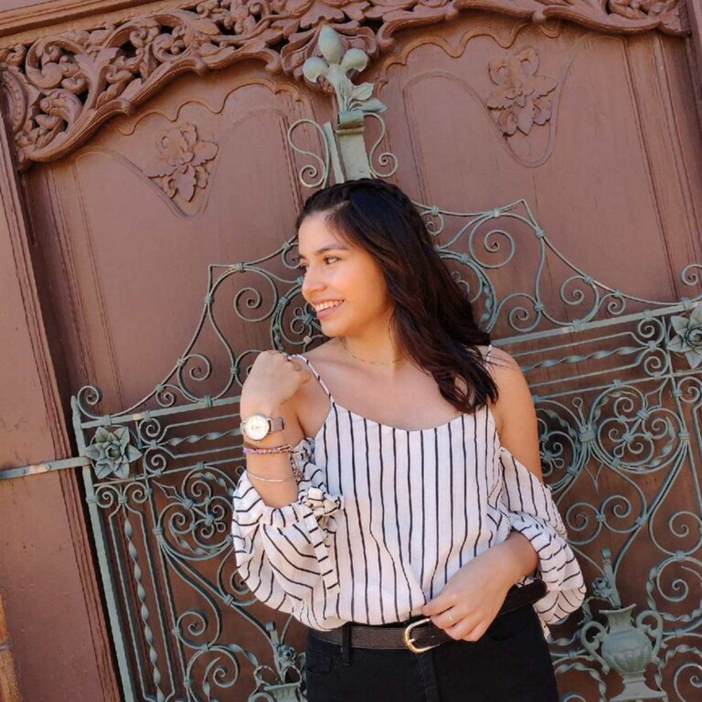 Striped cut out top